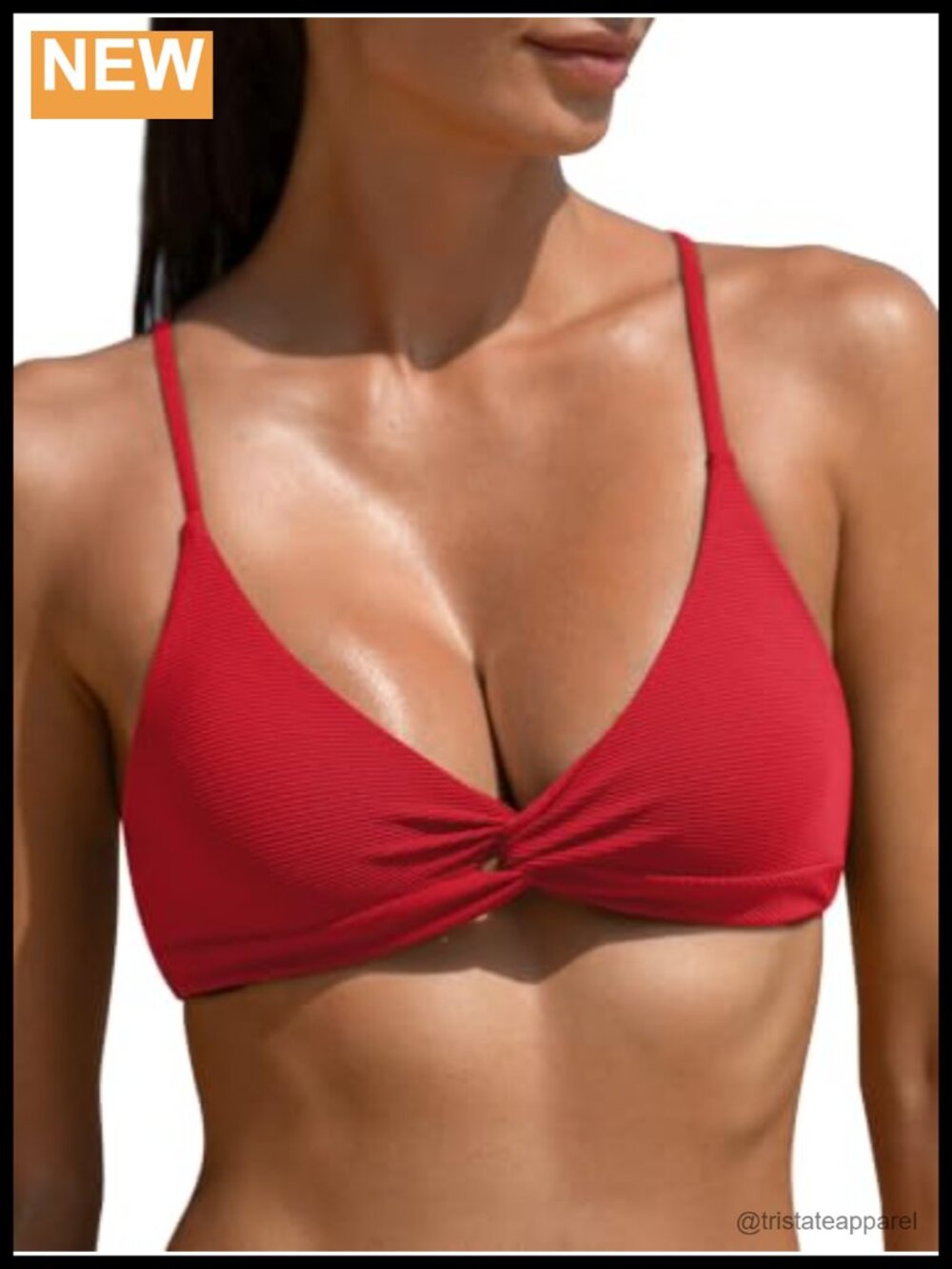 Women's Twist Front Push Up Bikini Top Recycled Polyamide Spandex